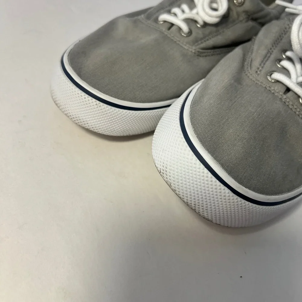 Sperry Top-Sider Bahama II Mens Gray Canvas Boat Shoes STS22045 Size 14 W